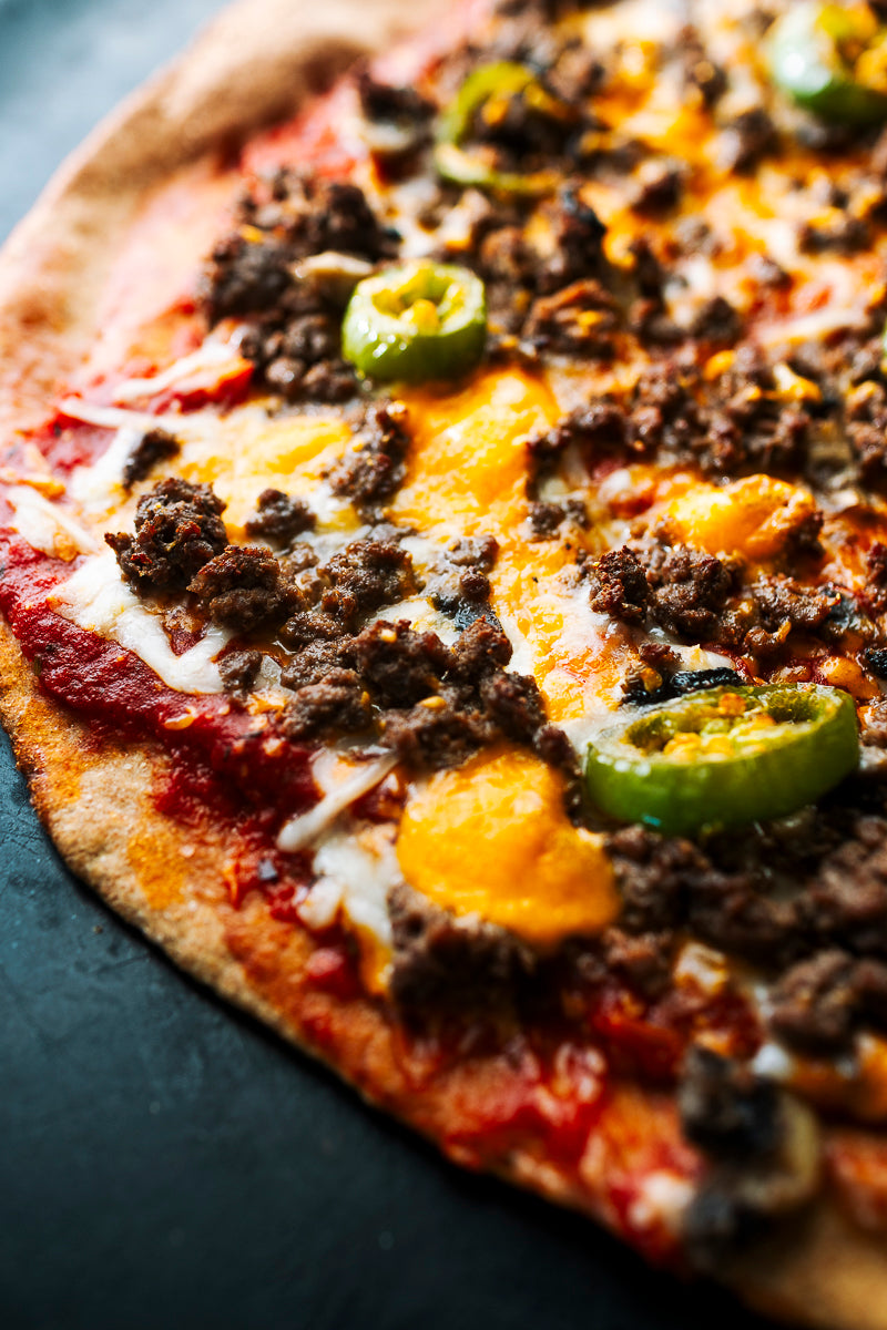 Sourdough Pizza Crust Made with Skagit Wheat Berry Blend Home-Milled Flour