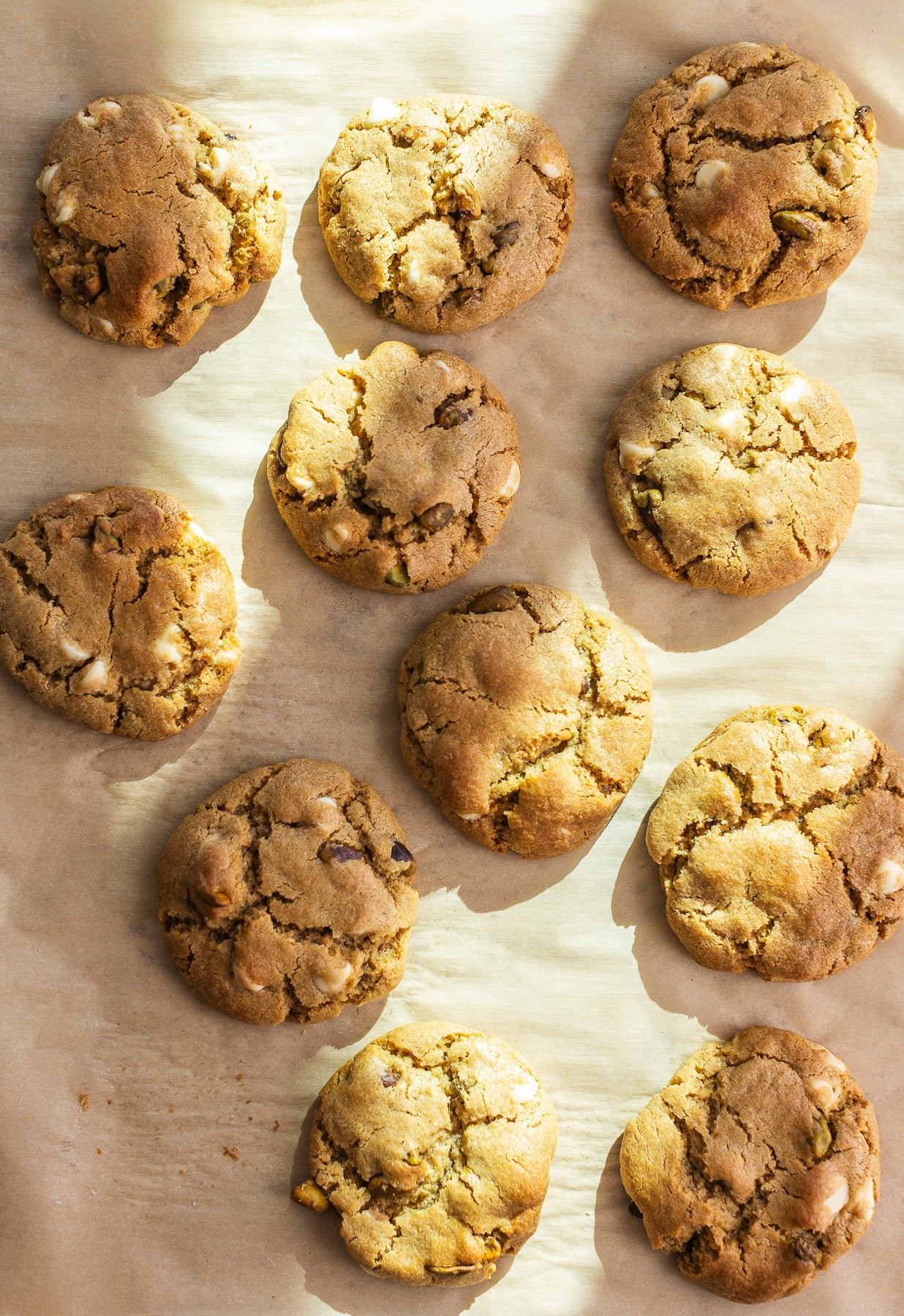 White Chocolate Chip Pistachio Cookies
