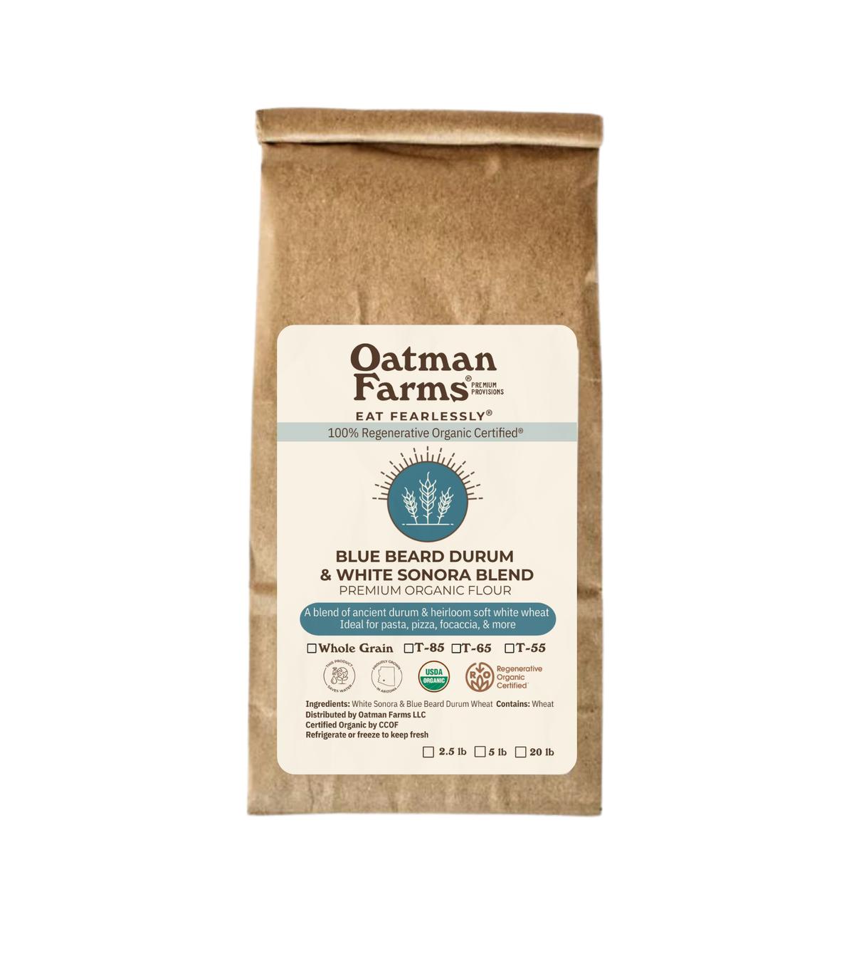 Oatman Farms LLC Flour ROC® Blue Beard Durum & White Sonora Flour Blend