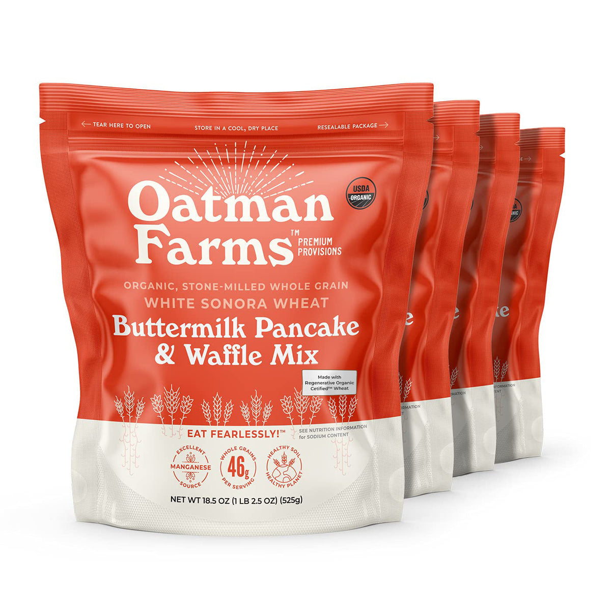 Oatman Farms Pancake and Waffle Mix White Sonora, 4 Pack