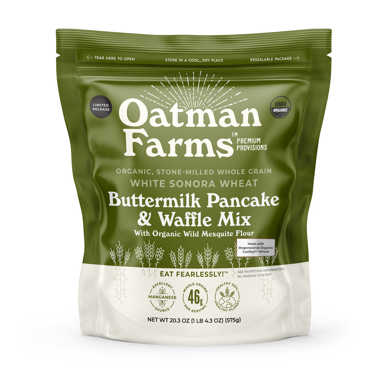 Oatman Farms Pancake and Waffle Mix White Sonora &amp; Mesquite Flour