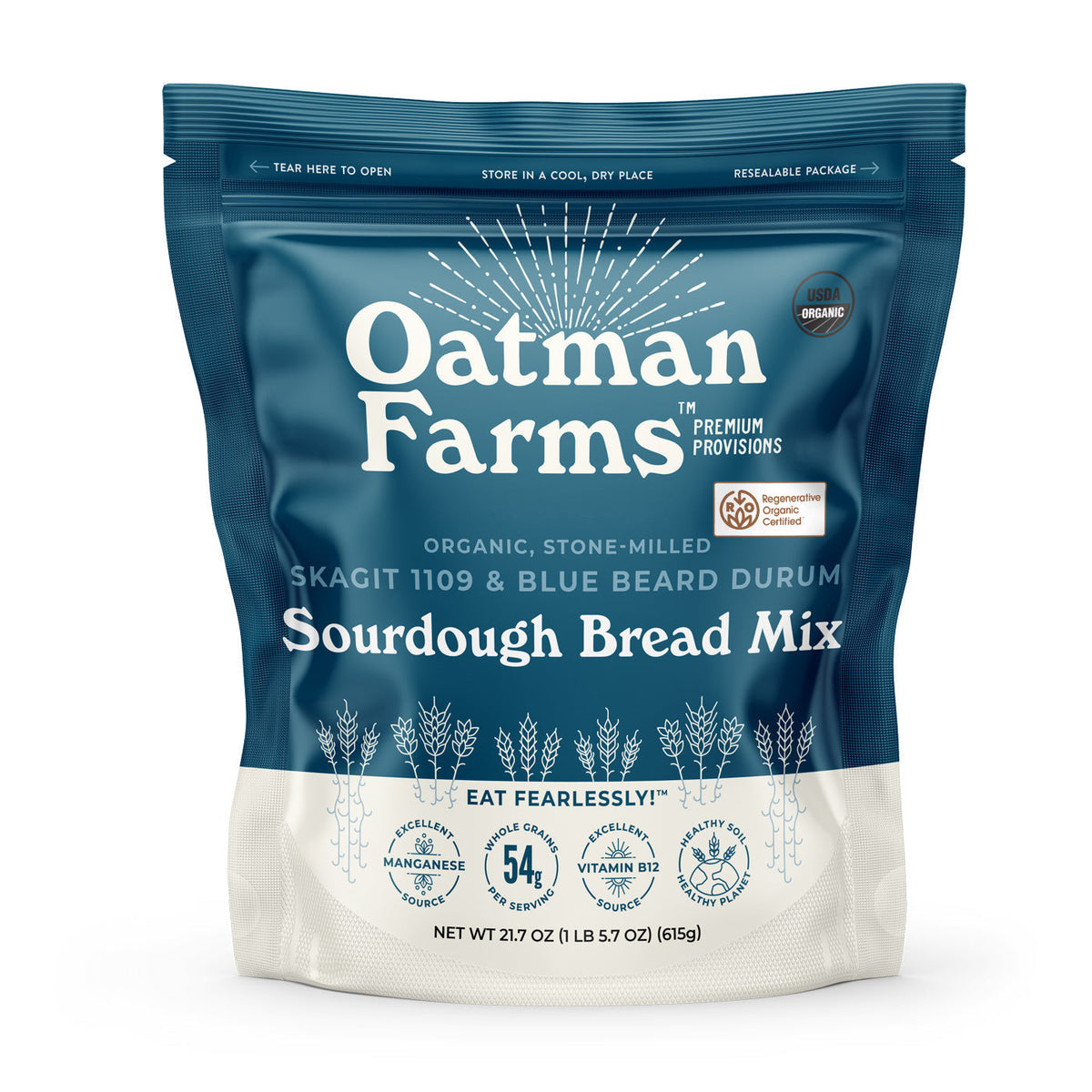 Oatman Farms Sourdough Bread Mix Blue Beard Durum &amp; Skagit 1109