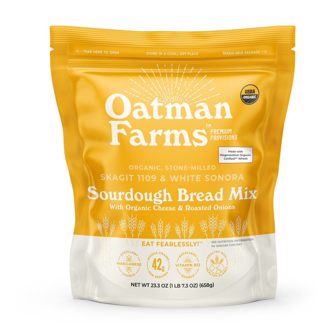 Oatman Farms Sourdough Bread Mix Cheese & Roasted Onion