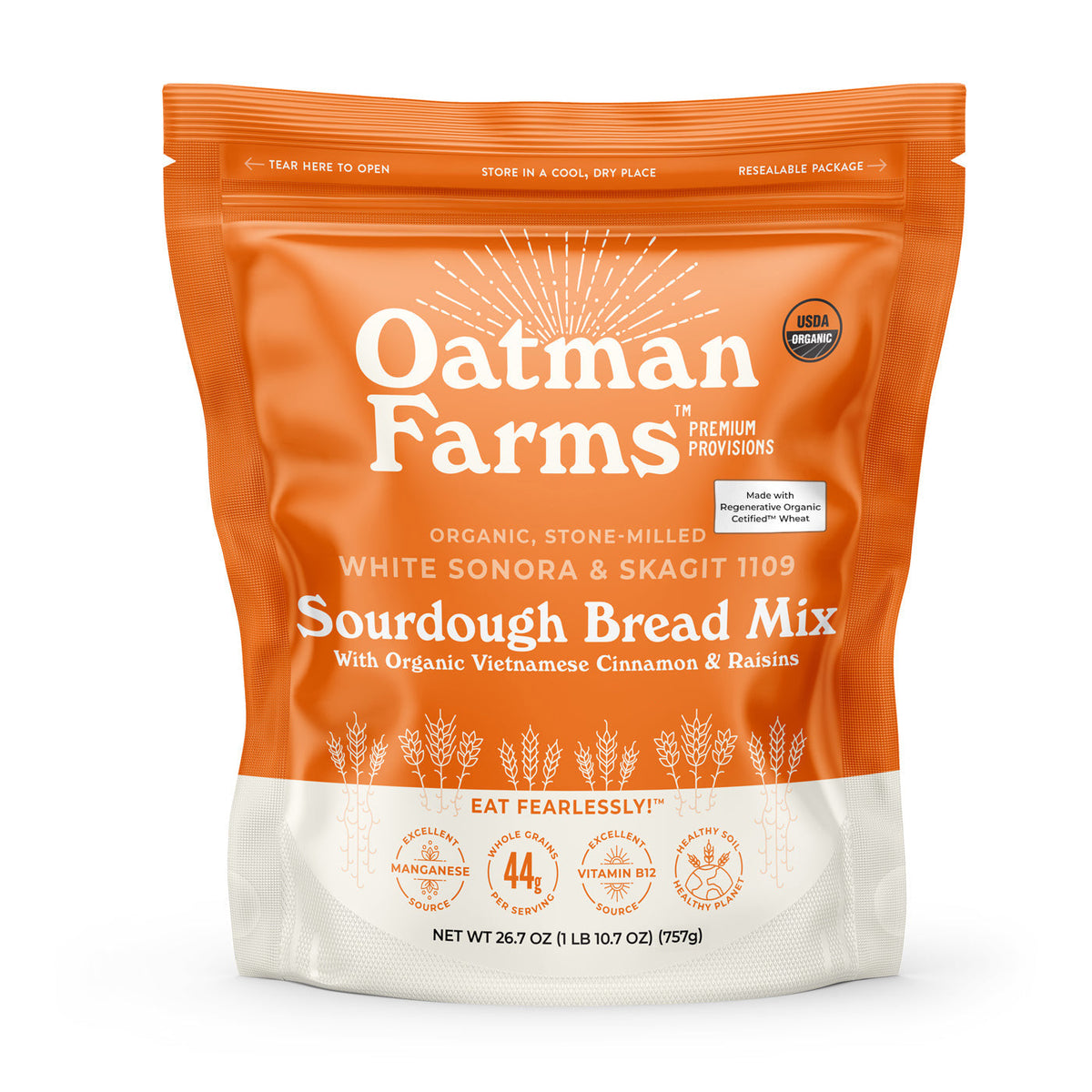 Oatman Farms Sourdough Bread Mix Cinnamon &amp; Raisin