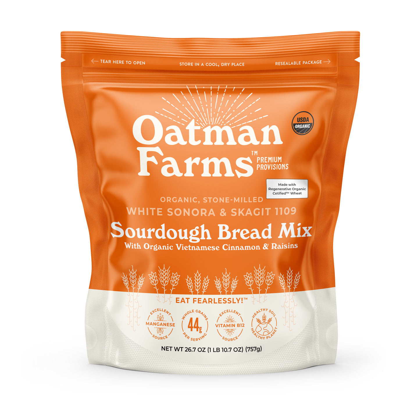 Oatman Farms Sourdough Bread Mix Cinnamon & Raisin